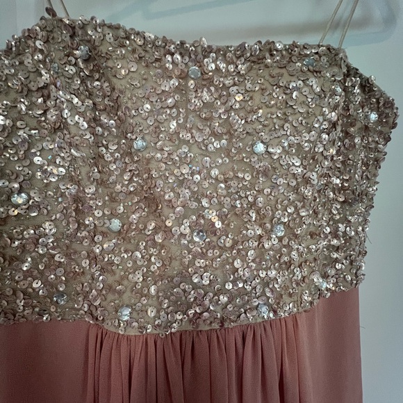 Aiden Mattox Sequin and Chiffon gown. Blush color. Size 2. - Picture 2 of 4